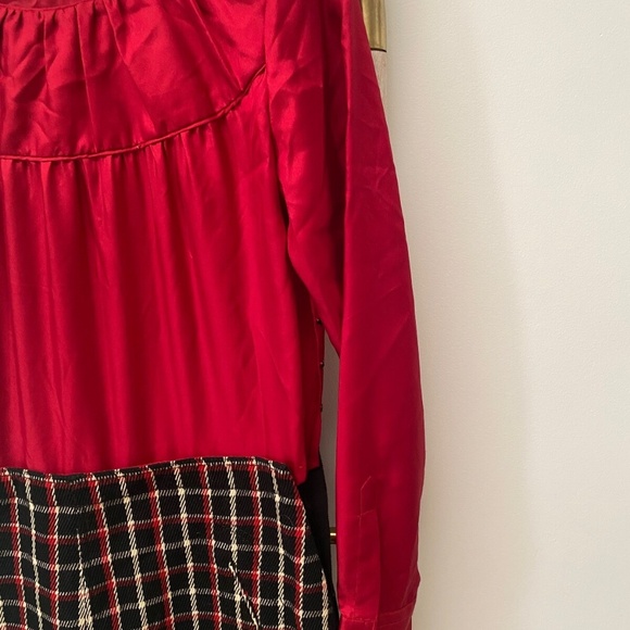 Moschino Italy Red Long Sleeves Festive Virgin Wool Silk Mini Dress Italy Sz 10 - Picture 13 of 13